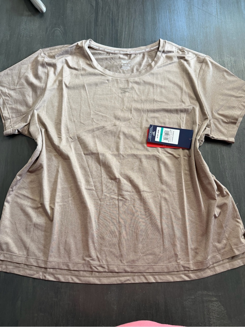 Reebok XL Brown Short Sleeve Performance T-Shirt